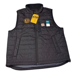 Carhartt Rain Defender Lightweight Insulated Vest L Black Relaxed Fit OV2286M